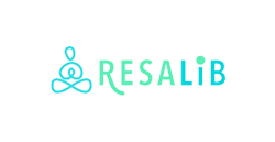 RESALiB : Annuaire et réservation pour praticiens bien-être Logo RESALiB avec une icône de silhouette en méditation turquoise. Plateforme de réservation pour le bien-être.